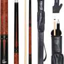58in 2-Piece Pool Cue Stick, Sword Inlay, Canadian Maple 13mm Tip