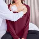 Deyeek Chemo Shirts for Women with Dialysis Port Access 2 Side Zippers Long Sleeve Shoulder Post Surgery Shirt (M)