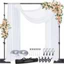 SLOW DOLPHIN Pipe and Drape Photography Backdrop Stand Kit Adjustable Photo Background Stand 10ft x 10ft with Metal Base for Parties Weddings Birthday Party Events Photo Booth (Black)