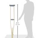 Sammons Preston Wooden Crutches, Adult Size, Latex Free, Sturdy Leg Supports for After Injury or Post Surgery, Adjustable Height and Handle Crutches for Elderly, Handicapped, and Disabled users