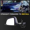Dasbecan Side Rear View Mirror Compatible with 2020-2024 Tesla Model Y Door Rearview Mirror Heated Power Glass Mirror Memory Power Folding Driver Left 1594111-00-C 159411100C(13pin Deep Blue)