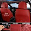 Coverado Car Seat Covers Front Seats, Luxury Faux Leather Red Seat Covers for Cars Waterproof Seat Covers with Lumbar Support, Car Seat Protector Universal Fit for Most Cars SUV Truck(Front, Red)