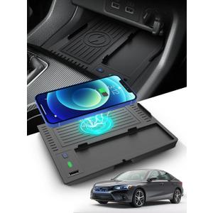 CarQiWireless Wireless Charger for Honda Civic 2026 2025 2024 2023 2022,Automotive Center Console Organizer Wireless Charging Pad for 2022-2026 Honda Civic Sport Accessories