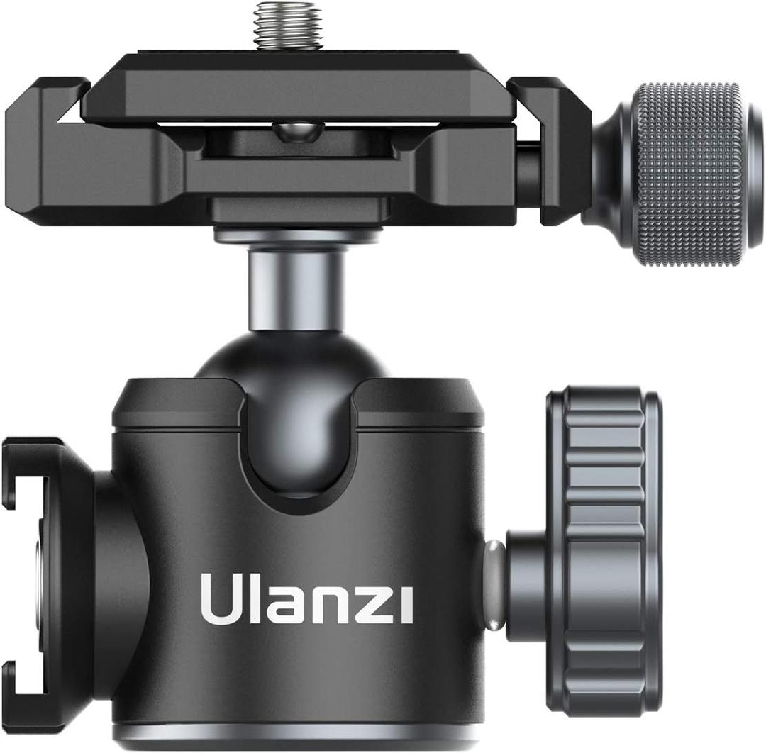 ULANZI U-80L Metal Ball Head Camera Mount Arca Swiss 360 Rotating with Quick Release Plate & Cold Shoe, 22lbs/10kg Load for 1/4" Tripod, Monopod, DSLR