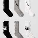 Nike Unisex Kids' Everyday Cushioned Crew Socks (6-Pack) | Boys and Girls, M