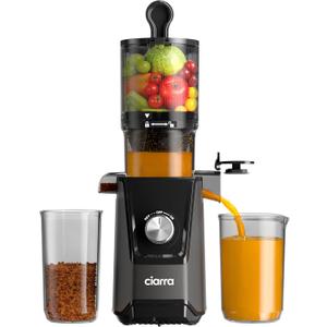 Ciarra Cold Press Juicer - 4.3 XL Feed Chute, Quiet Motor, 406Oz BPA-Free Juicer Machines, 99% Juice Yield Slow Masticating Juicer for Whole Fruits & Vegetables, Easy to Clean
