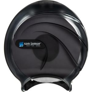 San Jamar Oceans Plastic Single Jumbo Bath Tissue Dispenser, 3.25" Core, Black Pearl, 1 Count (Pack of 1)