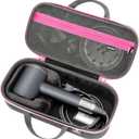 RAIACE Hard Storage Case Compatible with dyson Hair Dryer, Travel Carrying Bag. (for sale is case only). - Black(Black Lining)