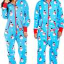 Tipsy Elves Christmas Onesies for Adults - Comfy Unisex Matching Holiday Jumpsuits with Convenient Pockets (Blue, XS)