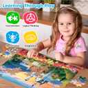 100 Piece Puzzle World Famous Landscapes Jigsaw Puzzles Large Piece Puzzles for Adult Seniors Kids Puzzles for Kids Ages 4-6 6-8 Learning Educational Toys Gifts for Girls Boys 4 Packs