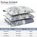 SOElinens Oversized King Bedspread 120x120 - Botanical Floral Farmhouse Reversible California King Quilt Set, 3-Piece Lightweight Thin Comforter Coverlet Set, 100% Cotton, Cal King, Blue/Off White