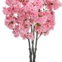 Artificial Cherry Blossom Tree, 5FT Fake Plants Indoor, Faux Pink Sakura Flowers Blooming Tree in Pot, Artificial Trees Silk Plant for House Bedroom Living Room Office Entryway Porch Decor