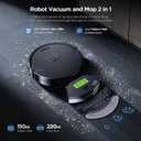 Robot Vacuum and Mop Combo, 8000Pa Strong Suction 2 in 1 Vacuum Robot with Mopping, with Schedule, Wi-Fi/App/Remote, Self-Charging, Slim, Ideal for Hard Floor, Pet Hair, Low-Pile Carpet