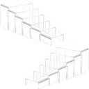 Luqvzxv 6 Pcs Small Size Acrylic Display Risers, 2 Sets Acrylic Risers Display Stands, 0.15" Thick Clear Shelf Riser, Risers Display Stands for Perfume, Dessert, Candy, Figure, Toys, Jewelry Showcase