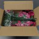 HyeFlora 4pcs Artificial Flowers for Outdoors Fake Pansy with Hanging Basket UV Resistant Silk Spring Faux Flowers for Outside Front Door Porch Yard (Rose)