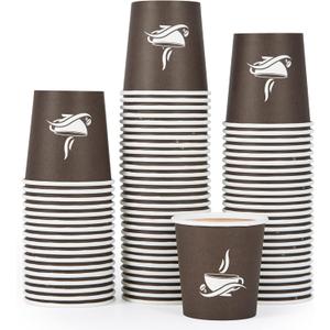 LITOPAK 500 Pack 4 oz Paper Cups, Brown Disposable Hot Coffee Cups for Party, Picnic, Travel, and Events