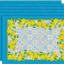 Summer Lemon Placemats Set of 6, 1319 Inch Washable Heat Resistant Cloth Placemats, Non Slip Indoor Outdoor Table Place Mats for Dining Kitchen Party Decoration