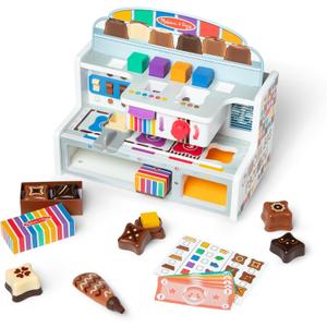 Melissa & Doug Wooden Chocolate Factory Pretend Play Set, Play Food Candy Maker for Boys and Girls - FSC-Certified
