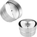 2 Pack Backdraft Damper - 6 Inch One-Way Airflow Ducting Insert with Spring-Loaded Folding Blades - Silver Vent Blockers - Backflow Preventer for 6 Inch Duct Dryer Vent Hose, Range Hoods
