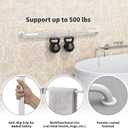 ZUEXT 42 Inch Extra Long White Anti Slip Knurled Safety Grab Bar for Shower