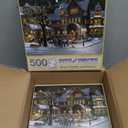 Bits and Pieces  Value Set of Two 500 Piece Jigsaw Puzzles for Adults  The Joys of Christmas, Winter Holiday Jigsaw Puzzles by Artist H. Hargrove, Completed Puzzle Size: 18" x 24"