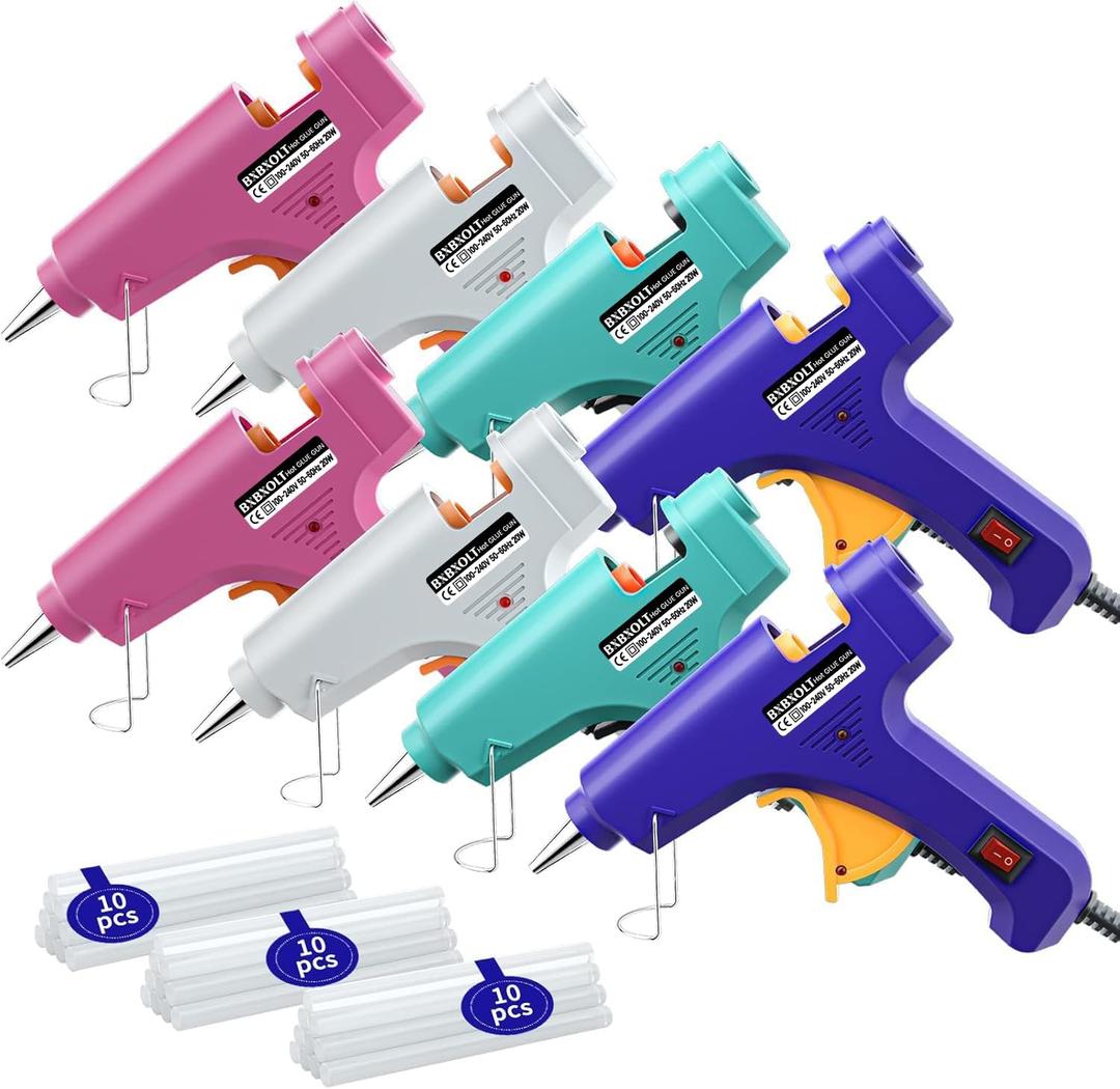 Mini Hot Glue Gun Set for Class Project, Small Glue Gun Hot Melt Arts Craft DIY Glue Gun for Crafts School DIY Arts Home Quick Repairs (Multicolored 8 Pieces)