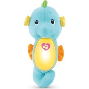 Fisher-Price Baby Musical Toy Soothe & Glow Seahorse, Blue Plush Sound Machine with Lights for Developmental Play Newborns 0+ Months