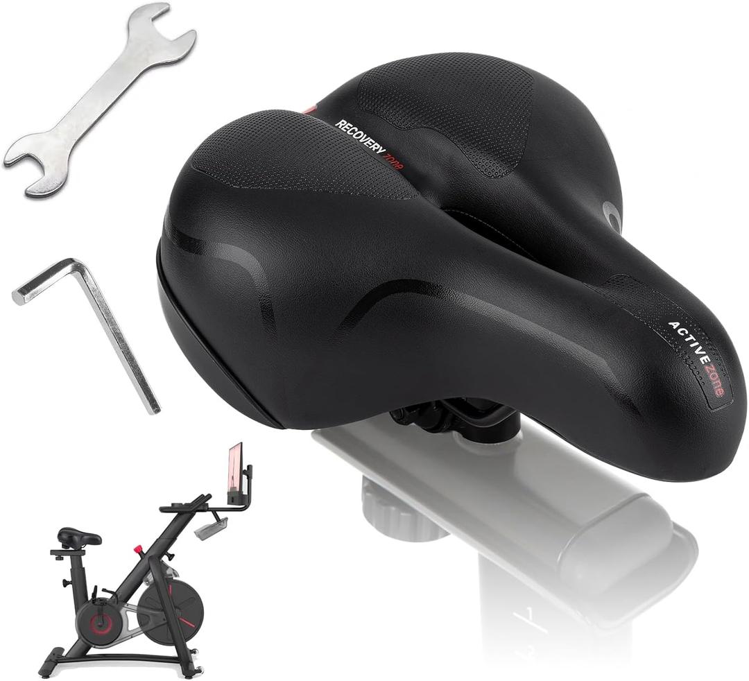 Bike Seat Cushion Compatible with Yesoul,Dual Shock Absorbing Ball Foam,Waterproof,Wide Bicycle Saddle,Red