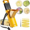 SupMaKin Upgrade Safe Mandoline Slicer, Multi Vegetable Chopper, Potato Slicer, Vegetables Slicer Onion Chopper Fry Cutter, Kitchen Chopping Artifact (Yellow)