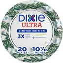 Dixie Ultra Limited Edition Paper Plate, 10 in. Dinner-Size Printed Disposable Plates, 20 ct