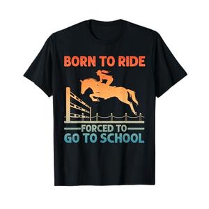 Horse Racing Art For Kids Boys Girls Horse Lover Equestrian T-Shirt Xs