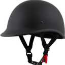 Milwaukee Helmets Polo Style Matte Black Motorcycle Half Face Helmet DOT Approved MPH9750DOT - Large