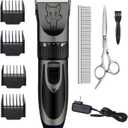 Dog Grooming Kit Clippers, Low Noise, Electric Quiet, Rechargeable, Cordless, Pet Hair Thick Coats Clippers Trimmers Set, Suitable for Dogs, Cats, and Other Pets(Grey)