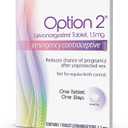 Option 2 Emergency Contraceptive, 1.5 mg Levonorgestrel Tablet, Morning After Pill for Women, Compare to Plan B One-Step, 1 Count