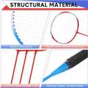 12 Pc Badminton Racket Set, Blue White, Red White