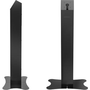 CTA Digital Kiosk with Printer Shelf VESA Compatible Floor Stand Kiosk with Enclosed Printer Storage & Cable Management for Retail POS - Ordering Screens & More - Black (PAD-PARAFP)