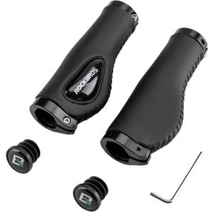ROCKBROS Bike Handle Grips Ergonomics Design Soft Gel Dual Lock on Bicycle Handlebar Grips for Mountain MTB MBX Bike Electric Scooter (black)