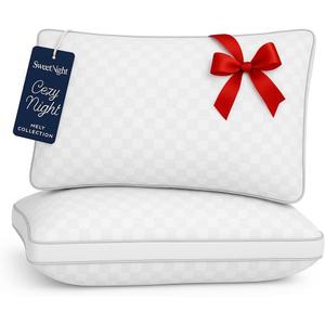 Sweetnight King Size Pillows Set of 2, Bed Hotel Pillows, Almohadas para Dormir, Side Back Stomach Sleeper, Relief Neck, Head, Shoulder (White)