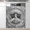 AOHMPT Dishwasher Magnet Sticker Cover: Panel Decal Decorative for Kitchen Decoration, 23"x26" Home Appliances Decor Stickers Panel Decor (Tree A)
