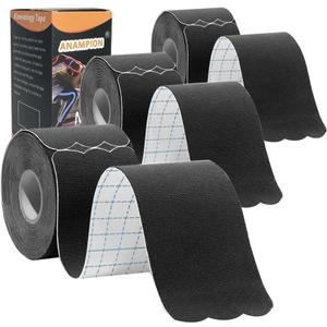 Kinesiology Tape Pro Athletic Sports (3 Rolls,60 Precut Strips) Waterproof Breathable Latex Free Tape for Ankle Wrists Knees Elastic Running Tennis Swimming Football Sports Activities Tapes Black