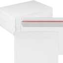 100 Pack A4 Stay Flat Rigid Mailers, 9 x 12 Inch Self Seal White Cardboard Envelopes for Shipping Photos, Documents, Collectibles, 300gsm