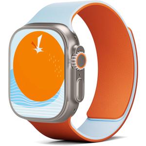 MOFT Snap Duo Watch Bands Compatible with Apple Watch, Quick Magnetic Wear, Duo-Color Design & Soft Silicone, iWatch Bands for Ultra 3/2/1, Series 11/10/9/8/7/SE/6/5/4/3/2/1, 38/40/41/42/44/45/46/49mm (Wake Orange x Swell Blue)