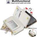 Antsturdy Compatible with Google Pixel 8 Wallet Case with Card Holder Women Men Phone Case RFID Blocking PU Leather Kickstand Flip Protective Cover Wrist Strap Zipper Credit Card Slots,Beige