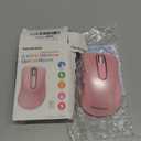 Memzuoix 2.4G Wireless Mouse, 1400 DPI Mobile Optical Cordless Mouse with USB Receiver, Portable Computer Mice for Laptop, PC, Desktop, MacBook, 5 Buttons (Pink)