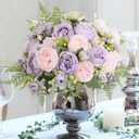 MARTINE MALL 12 Packs Peonies Artificial Flowers, Pinkish-Purple Artificial Peonies, Silk Peonies Flowers Fake peonies Artificial Flowers Peonies Bouquet for Centerpiece Table Wedding Party Home Decor