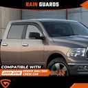Rain Guards Fit for Dodge Ram 1500 Crew Cab 2009-2018 Black 4 PCS
