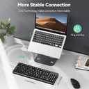 TECKNET Wireless Keyboard, 2.4G Silent Full-Size USB Keyboard with Number Pad, Ergonomic Keys & Adjustable Feet, Compatible with Laptop, PC, Desktop, Notebook, Windows 11/10/8/7 Black