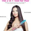 DORISILK Colorful Flat Iron 450 Degrees, Ceramic Hair Straightener and Curler 2 in 1, 30s Fast Heat Straightening Iron for Hair, Dual Voltage Hair Iron 1 Inch Salon Control Temp Gift for Women Girls