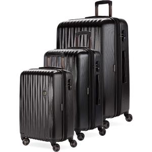 SwissGear 7272 Energie Expandable Hardside Luggage with Spinner Wheels and TSA Lock, Black, 3-Piece Set