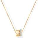 PAVOI 14K Gold Plated Pendant Necklace for Women, CZ Rondelle Pendants
